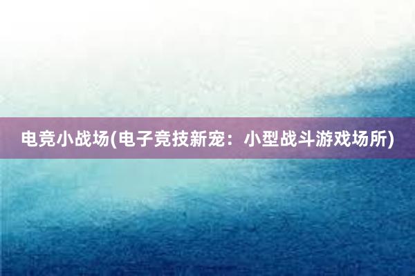 电竞小战场(电子竞技新宠：小型战斗游戏场所)