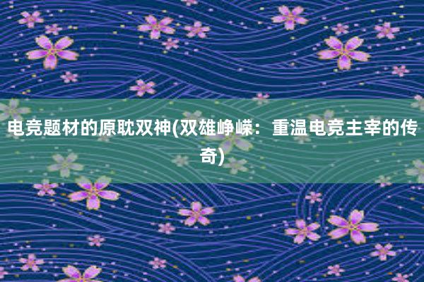 电竞题材的原耽双神(双雄峥嵘：重温电竞主宰的传奇)