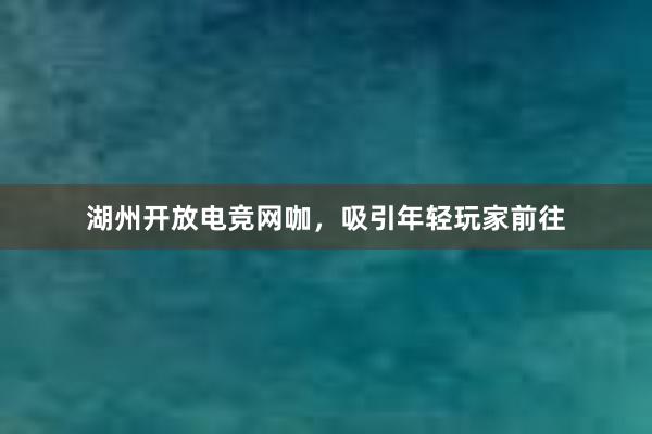 湖州开放电竞网咖，吸引年轻玩家前往